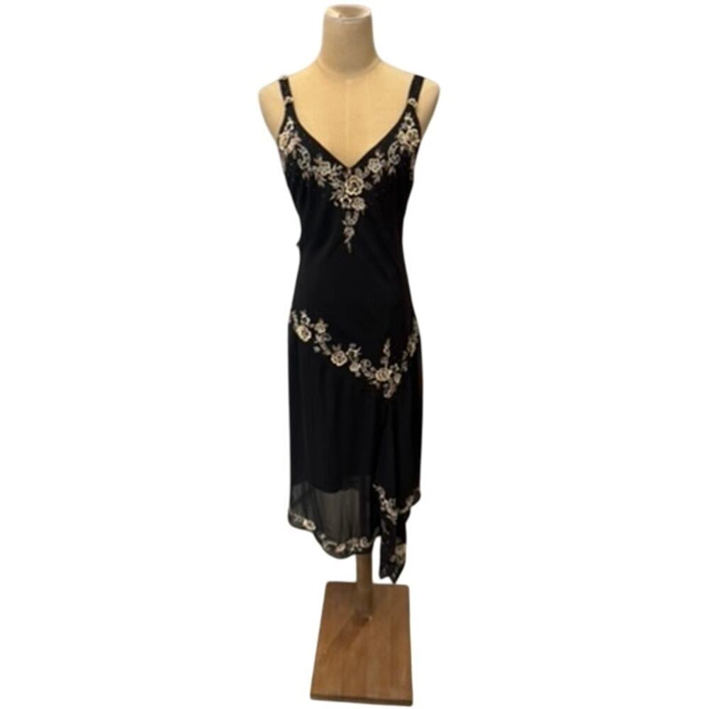 "R & M Richards" Bedazzled Dress SZ‎ 14 VTG Dark Fairy Whimsigoth Asymmetric Hem